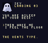 A landing between floors: a faction's face asking a question with two answers